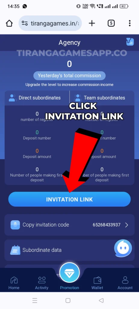 Tiranga Games Promotion Invitation Link