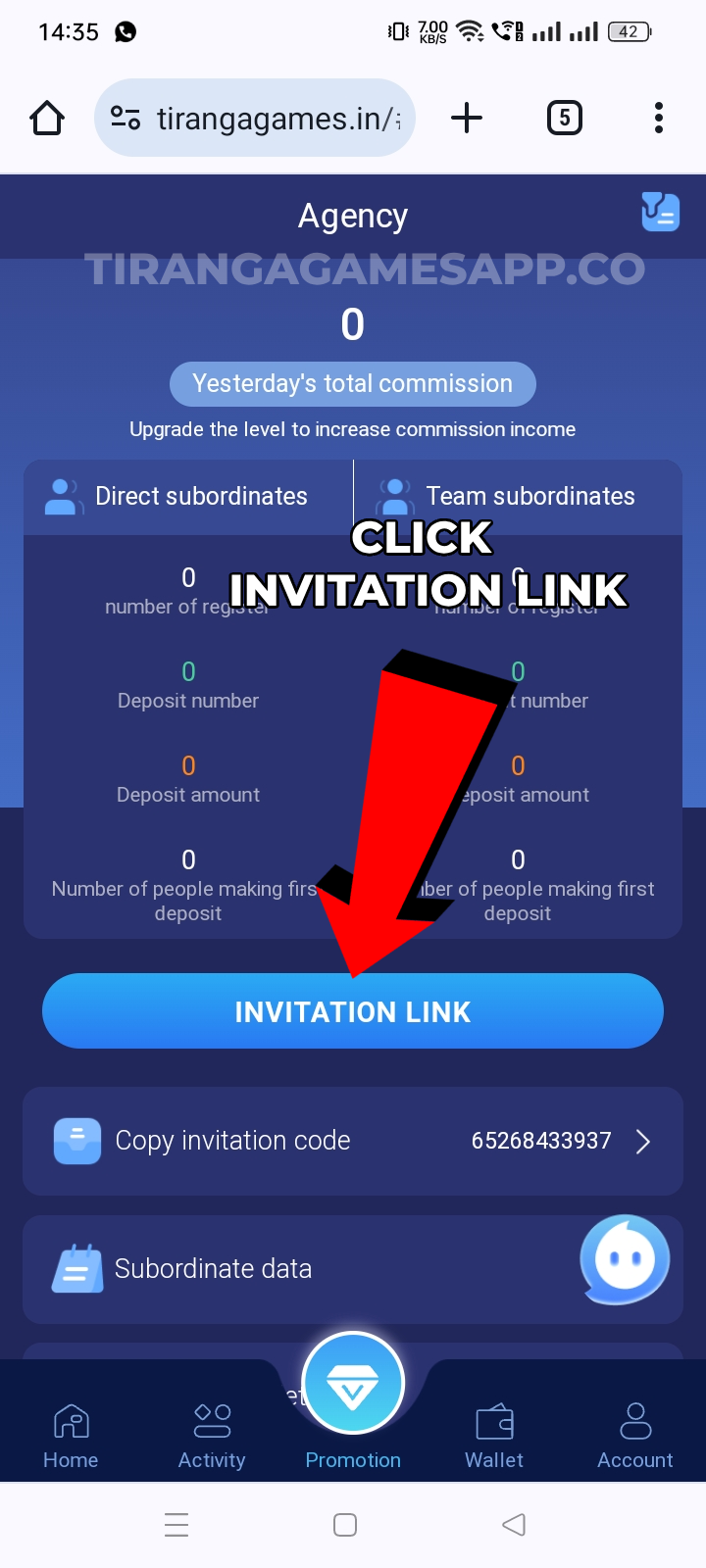 Tiranga Games Promotion Invitation Link